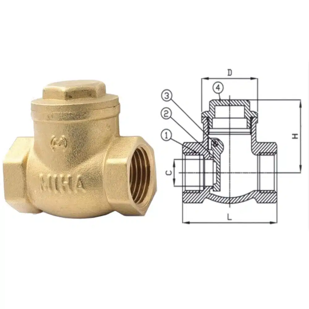 Van 1 chiều đồng MIHA Van 1 chiều đồng MIHA